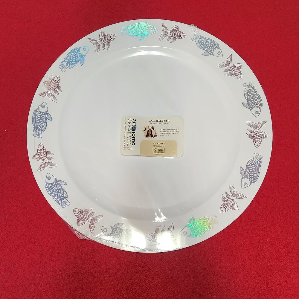Artonomo Creatives Large Round Plastic Serving Platters - NEW